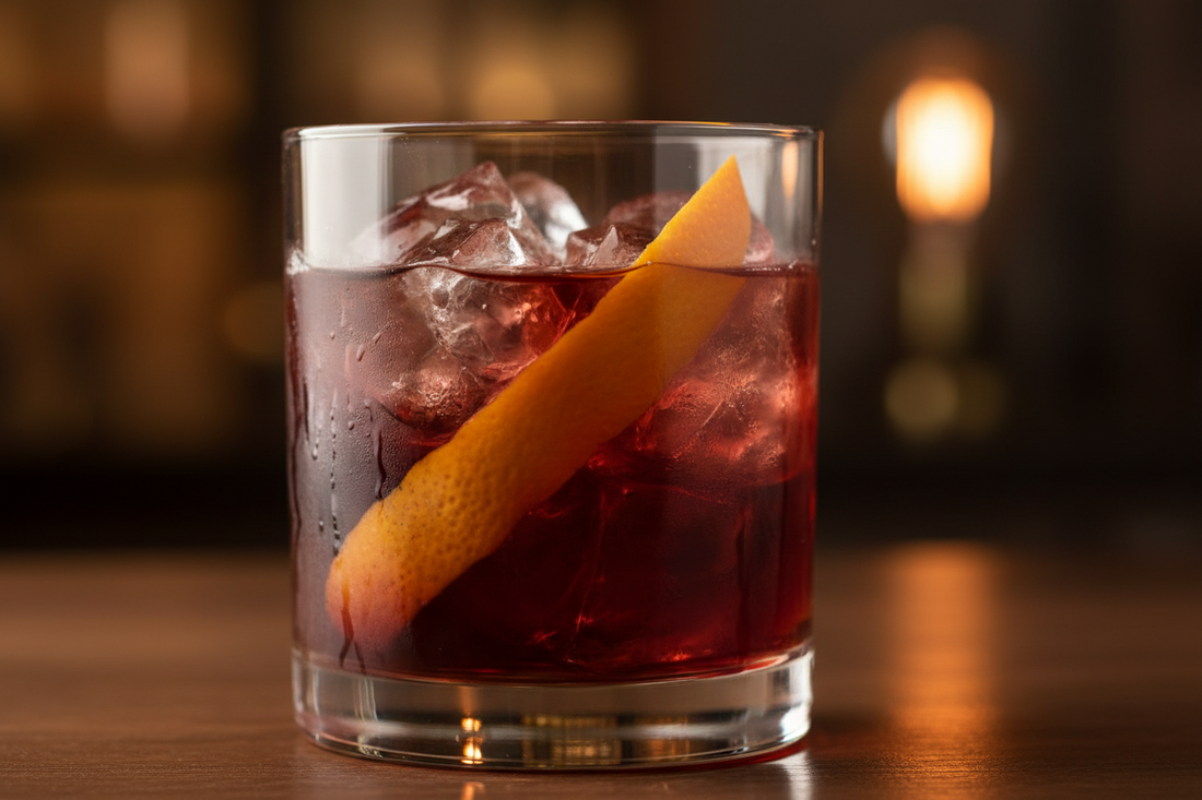 The Dark Berry Negroni - Plum & Boysenberry Wine Cocktail Recipe